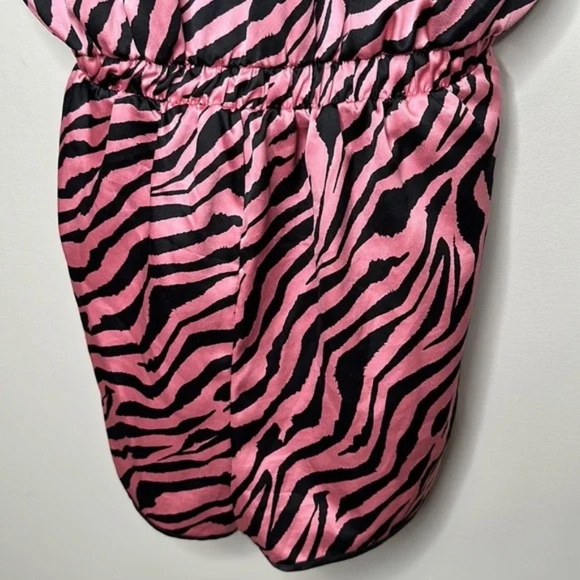 Victoria’s Secret Satin Pink Zebra Print Sleep Romper - Picture 10 of 12